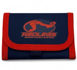 Cartera Norwood Football Club Redlegs Roja/Azul Plegable Cremallera Bolsillo Pestaña Cierre NUEVO - Imagen 1 de 12