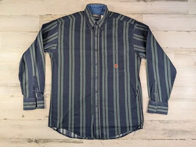 Vintage Wrangler Shirt Mens Medium  Striped Brushpopper 20X USA Made - Image 1 of 4