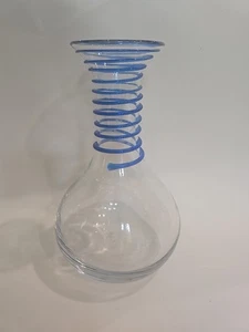 Jarrón de vidrio Blenko de colección azul cobalto espiral cuello giratorio 1 lb 15,6 oz - Imagen 1 de 5
