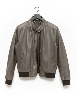 Chaqueta de cuero gris Brioni - Talla 52 (L) Foto 1 de 4