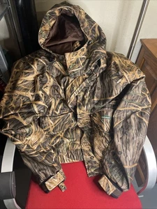 Hodgman Mossy Oak Shadow Grass Camo Jacket Hooded Mens M Full Zip W/ Bag - Picture 1 of 11