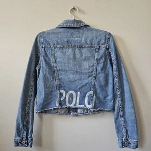 Polo Ralph Lauren Jean Jacket Girl's Size 16 Blue Denim Cropped Women's Small - Picture 1 of 13