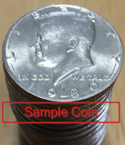 1980P John F Kennedy Halbe Dollar Münze im Umlauf 50 Cent *kostenloser Versand* - Bild 1 von 1