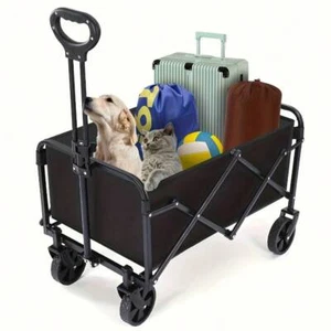 Heavy Duty Folding Cart w/Wheels for Camping,Beach,Picnic-Portable Utility Wagon - Picture 1 of 9