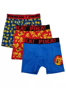 Pokemon Boys Pikachu 3-Pack Athletic Stretch Underwear Boxer Briefs XS4 - Picture 1 of 1
