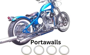 Motorbike tire Front  2X 19'' slim- Back 2X 15'' Wide Whitewall Portawall set 4  - Picture 1 of 3