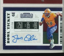 2019 Contenders Draft Picks College Bowl Ticket 37/99 Josh Oliver Rookie Auto RC