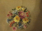 Toile broderie vintage florale petite pointe aiguille finie 18"x18"