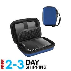 Kompaktes marineblaues Festplattengehäuse mit stoßdämpfendem Schutz für externe Laufwerke - Bild 1 von 9