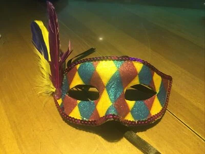Máscara Disfraz Mascarada Mardi Gras Fiesta Máscara con Plumas Mascarada Para Fiesta Foto 1 de 4