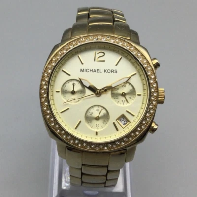 Michael Kors Wren Chronograph Watch Women Pave 35mm MK-5179 New Battery 6.25" - Image 1 of 4