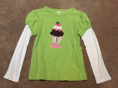 Camisa de manga larga Crazy 8 verde blanco helado talla mediana 7-8 para niñas Foto 1 de 4