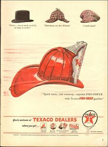 1946 Vintage ad for TEXACO retro Red Helmet Emblem Fire-Chief 11/14/21