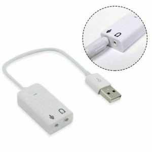 Cable adaptador de doble zócalo para auriculares de audio auxiliares USB A macho a 3,5 mm - Imagen 1 de 8