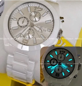 Invicta - CERÁMICA Caja Blanca y Banda Cronógrafo - Esfera Plateada - Reloj Hombre - Imagen 1 de 20