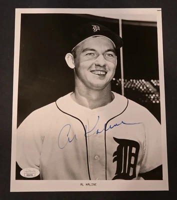 AL KALINE Signed 8x10 Photo-HALL OF FAME-DETROIT TIGERS-JSA - Image 1 of 4