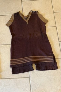 1920’S MILBURY ATLANTIC MANUFACTURING CO. NEW YORK WOOL BROWN MENS SWIMSUIT - Picture 1 of 7
