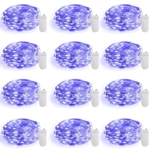 12 Pack Black Light Fairy Lights Battery Operated UV Black String Lights Wate... - Picture 1 of 7