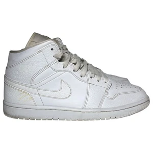 Nike Air Jordan 1 Mid 2020 Triple White Mens Size 11 Shoes Sneakers 554724-130 - Picture 1 of 19