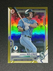 Jarred Kelenic 2021 Bowman First Edition Prospects Gold Foil /50 #BFE-102 - Picture 1 of 2