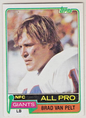 1981 TOPPS BRAD VAN PELT NEW YORK GIANTS  #270 FOOTBALL - Image 1 of 2