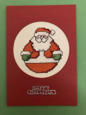 Completed Christmas Cross Stitch Card - Image 1 of 2