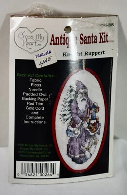 Kit de punto de cruz Cross My Heart antiguo de Navidad de Santa Knecht Ruppert Foto 1 de 2