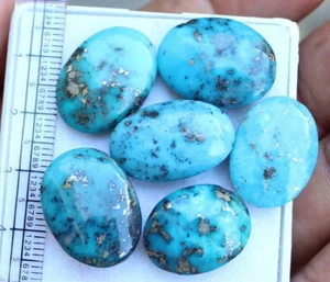88.20 Ct 15*20 Mm Natural Oval Cabochon Kingman Blue Turquoise Loose Gemstone - Picture 1 of 4