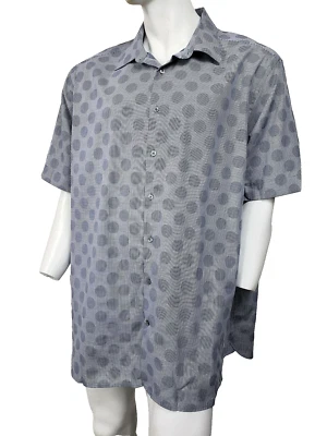 PERRY ELLIS Big & Tall Blue Polka Dot Cotton Button Shirt 2XLT NWT $79.50 - Image 1 of 2