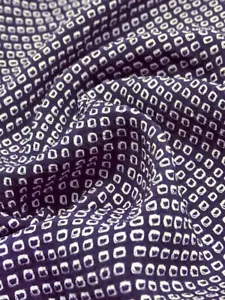 e006-L_Tela Kimono Japonesa_Seda,Azul Oscuro,Shibori,Kanoko,160 cm - Imagen 1 de 11