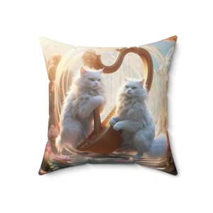 Almohada cuadrada amante de los gatos con cubierta cojín arpista gato músico tocar arpa solo - Imagen 1 de 10