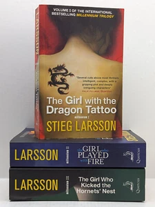 Stieg Larsson The Girl .... Trilogy Books x 3 Paperback Fiction GC Thriller - Picture 1 of 10