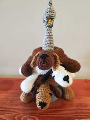 Ручной работы крючком собаки штабелер кольцо игрушка украшение - Изображение 1 из 4