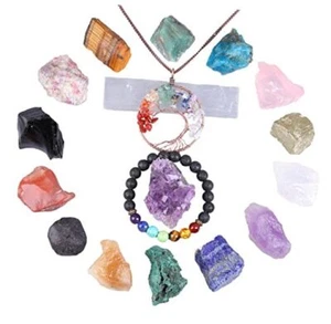 Healing Crystals Set,18PCS Crystal Healing Stones Kit Include 7 Raw Chakra - Picture 1 of 8