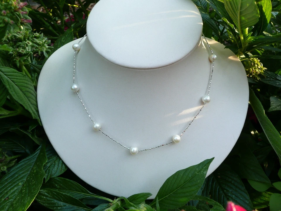 100% подлинный пресноводный жемчуг ожерелье - Изображение 1 из 1