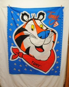 VTG 2 Panel Kelloggs Tony the Tiger Large Panel Print Fabric Pillow Wall Hanging - Picture 1 of 7