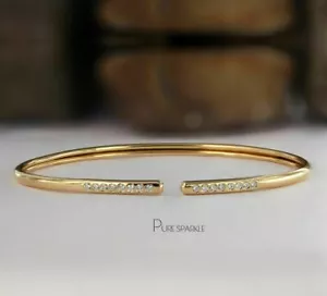 Oro 14K 0,20 quilates Juego de brazalete de puño de diamante creado en laboratorio - Imagen 1 de 1