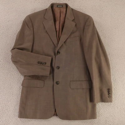 Stafford Jacket M Brown 100% Wool Worsted Twill Blazer Sport Coat 40R - Imagem 1 de 4
