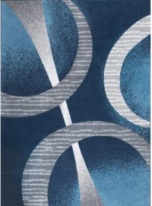 Premium Indus Modern Area Rug, Midnight Blue/Gray, 3'7"X5'2" Rectangle New USA - Picture 1 of 12