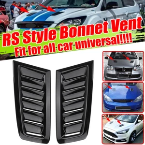 For Ford Focus MK2 ABS Plastic RS Style Bonnet Vents Universal Glossy Black - Picture 1 of 7