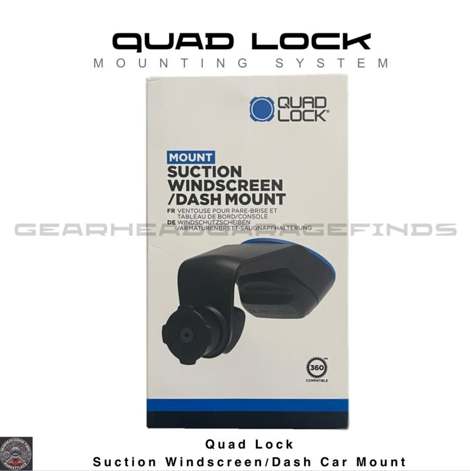 Quad Lock Car Phone Holder Suction Windshield Dash Mount, windscreen Mount - Image 1 of 4