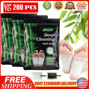 6-200X Foot Detox Patches Pads Toxins Deep Cleansing Herbal Bamboo Organic Pad - Picture 1 of 44