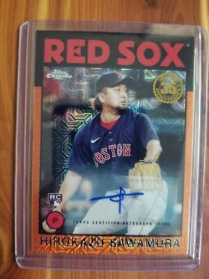 2021 Topps Chrome Silver Pack Orange Hirokazu Sawamura Auto RC 22/25  Boston - Image 1 of 3