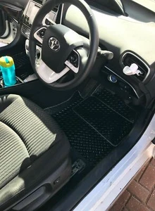 TOYOTA PRIUS 2016-&-ONWARDS 1 PIECE REAR FULLY TAILORED BLACK RUBBER MATS - Picture 1 of 11