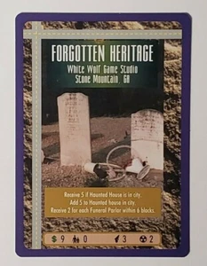 SIM CITY CCG - PROMO CARD - FORGOTTEN HERITAGE - WHITE WOLF GAME STUDIO - Picture 1 of 2