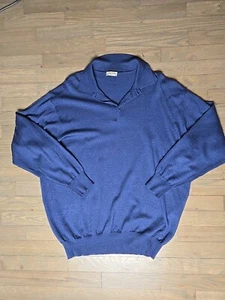 Gran Sasso Cashmere Sweater Lana Seta Italy Sz L - XL 54 Sweatshirt Vtg Polo Men - Picture 1 of 8