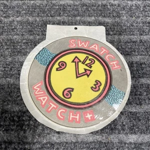 Vintage Swatch Uhr Aqua Love Fungear Sticker Peel & Stick Promo Label Ad 80er - Bild 1 von 3