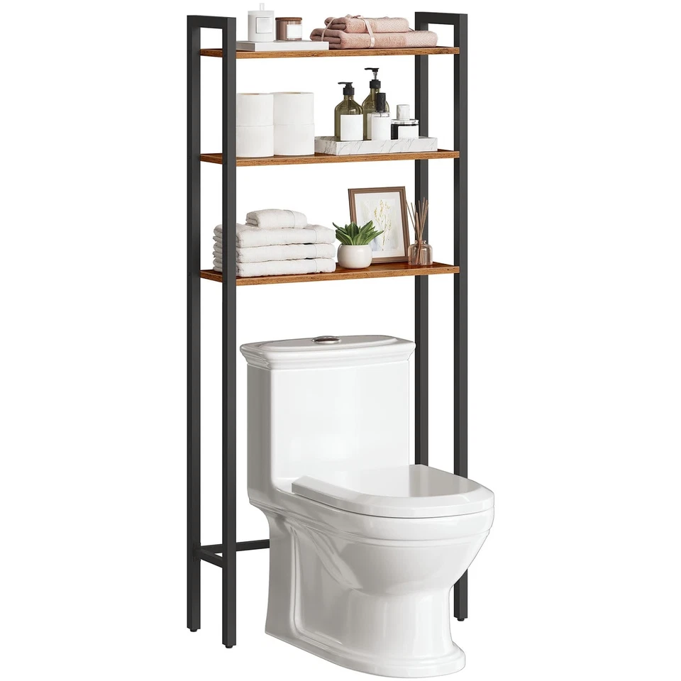 HOOBRO Over The Toilet Storage 3-Tier Bathroom Organizer Shelf Over Toilet ...