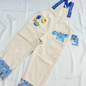 Disney PIXER Baby Overalls 5/6 120cm Monsters Inc. Toy Story Girls Boys White - Picture 1 of 12