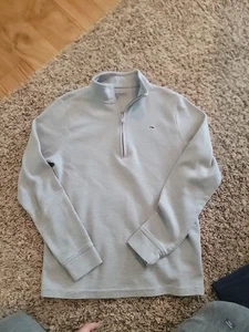 Vineyard Vines Boys Cotton Knit High Neck Pullover Half Zip Sweater Gray Size M - Picture 1 of 2